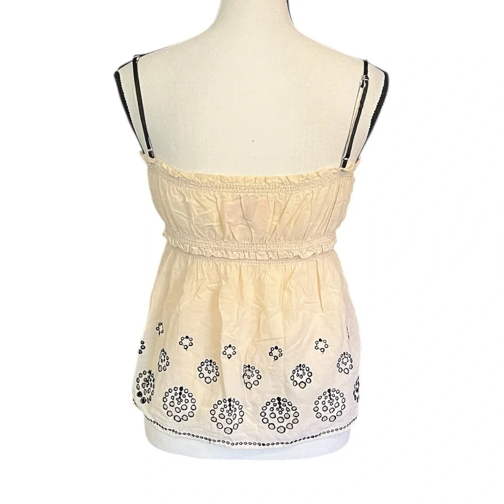Vintage Juicy Couture Silk Cotton Smocked Embroider Babydoll Camisole - Picture 8 of 10